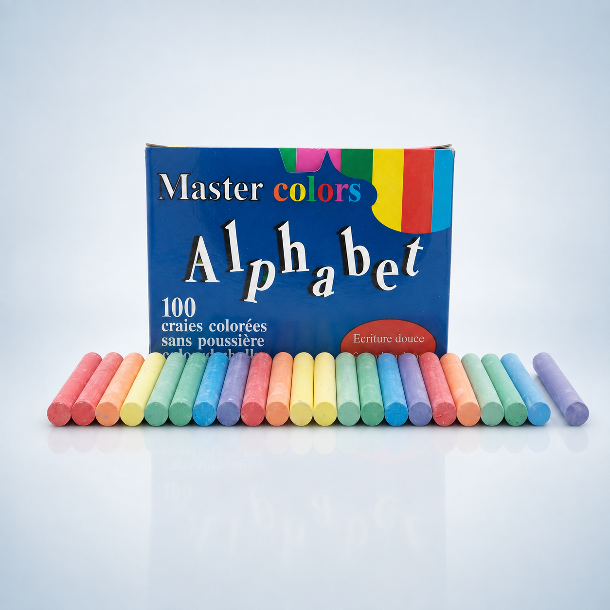 Craies colorées ALPHABET – boîte de 100