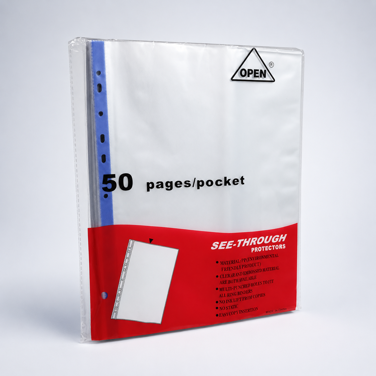 Pochettes perforées transparentes – paquet de 50