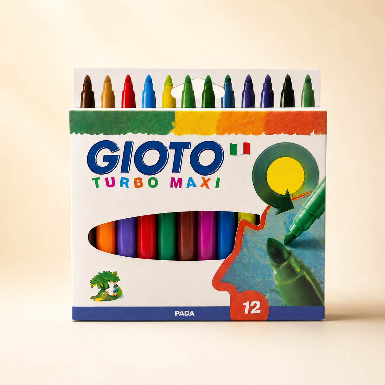 Crayons de coloriage GIOTTO Turbo Maxi – 12 couleurs