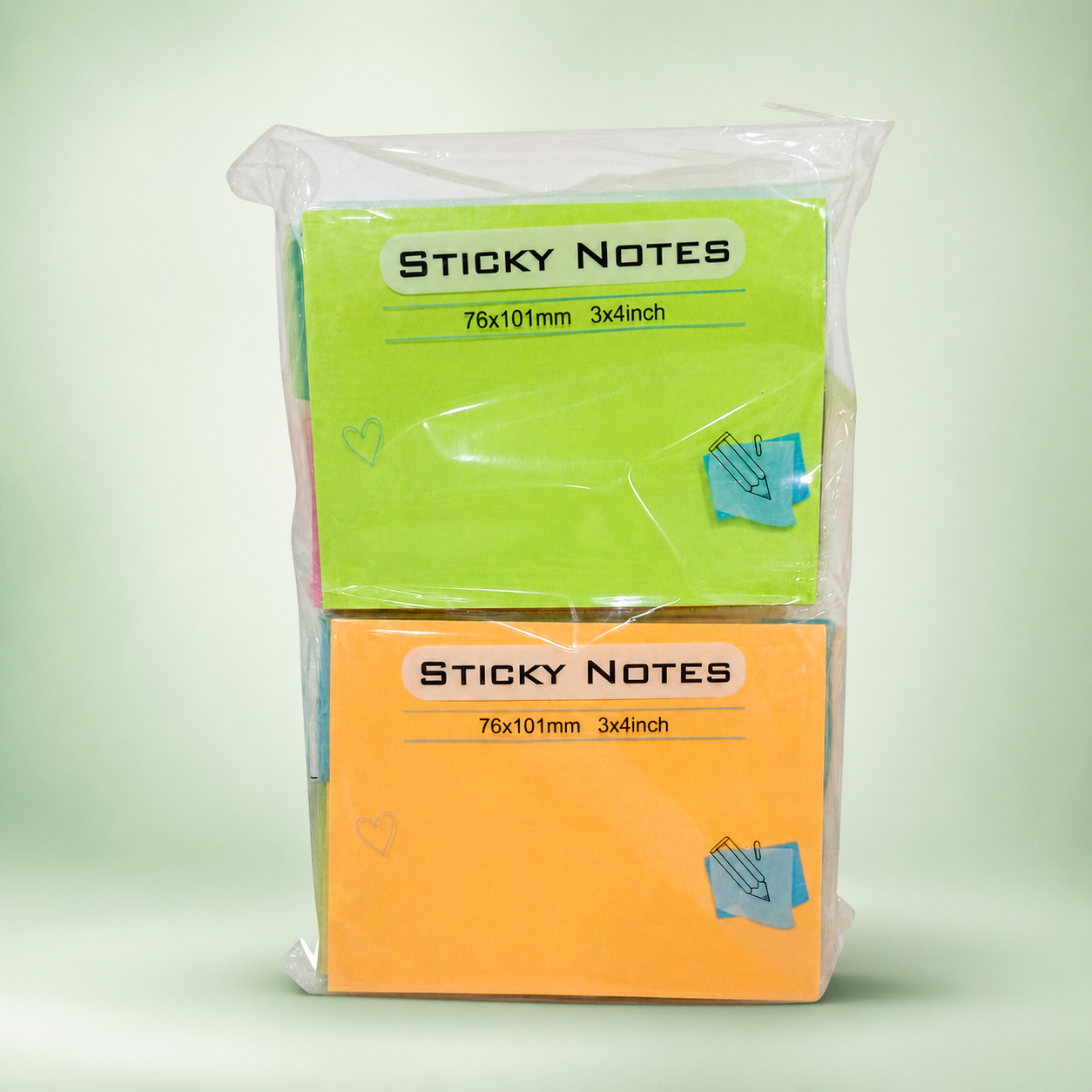 Notes adhésives fluo 76 × 101 mm