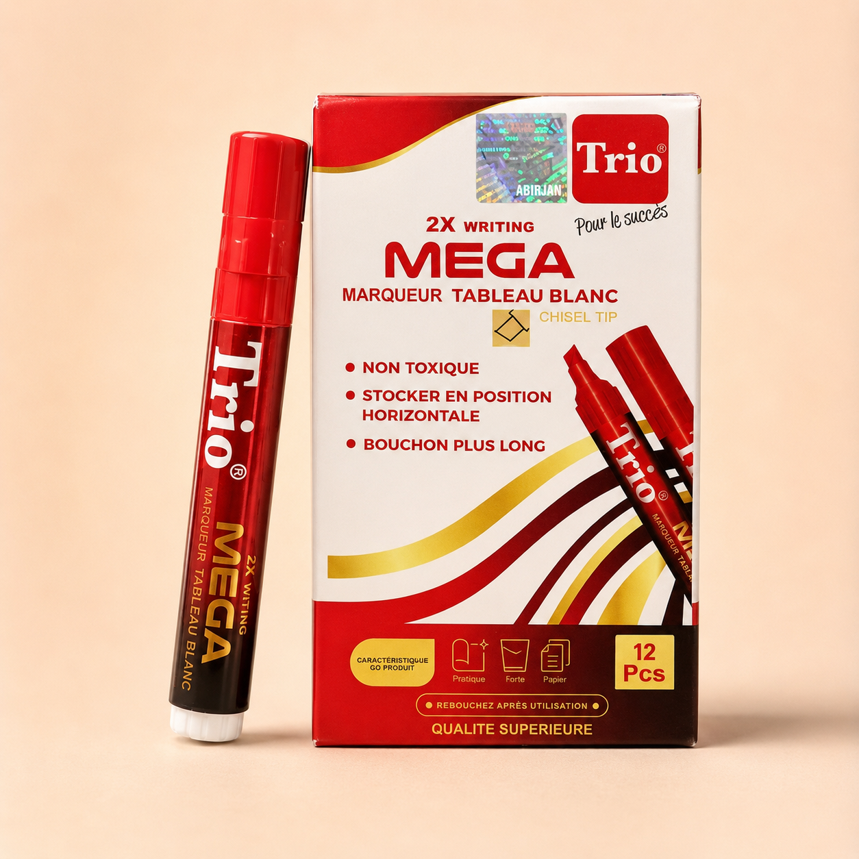 Marqueur tableau blanc Rouge TRIO