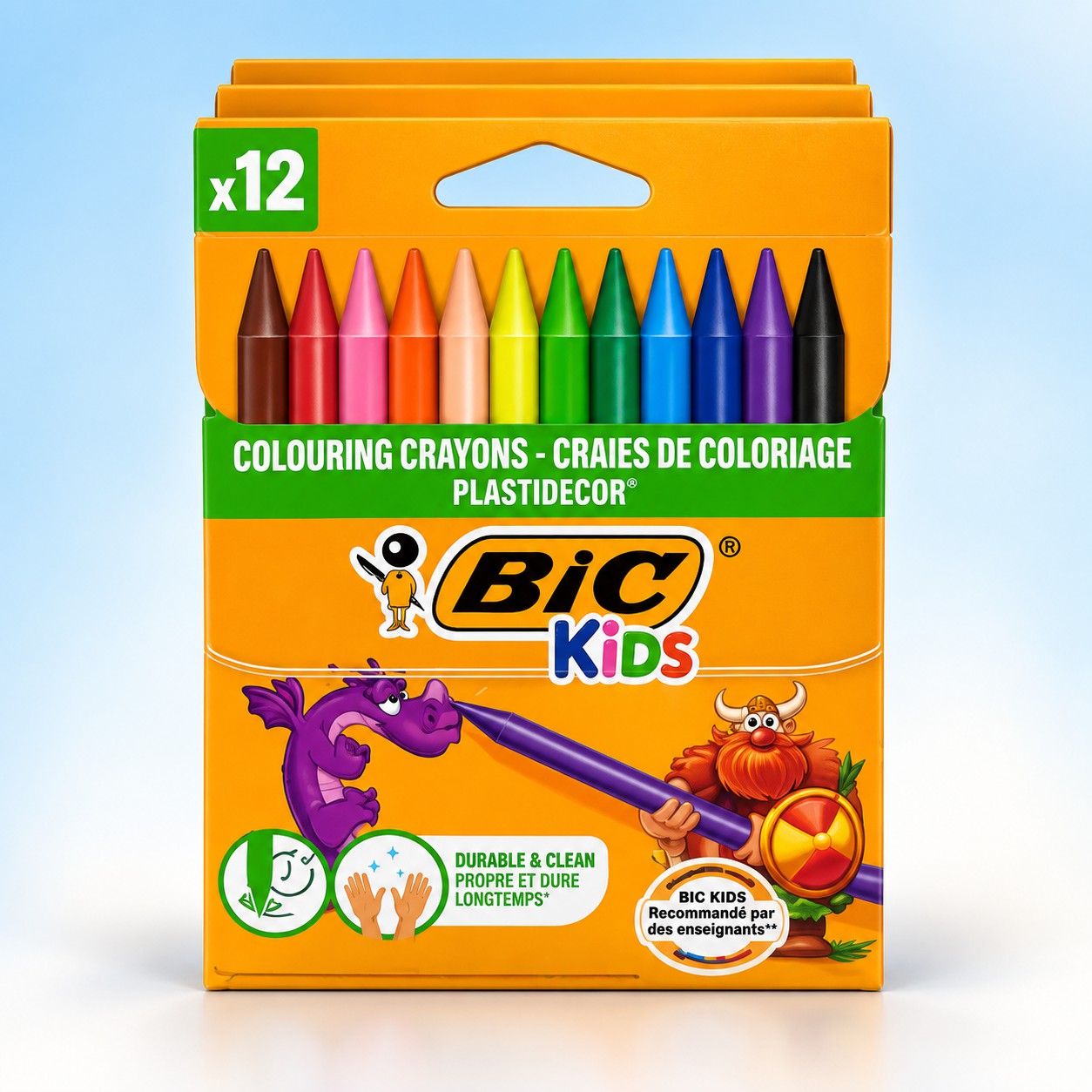 Crayons de coloriage BIC Kids Plastidecor – Boîte de 12