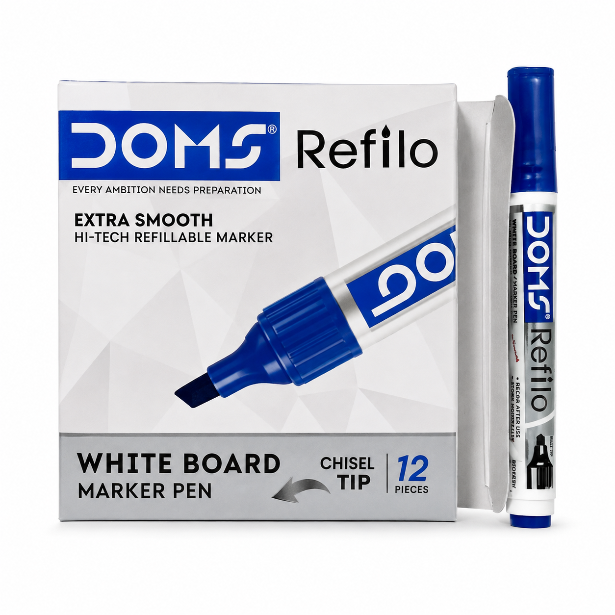 Marqueurs DOMS Refilo pour tableau blanc – boîte de 12