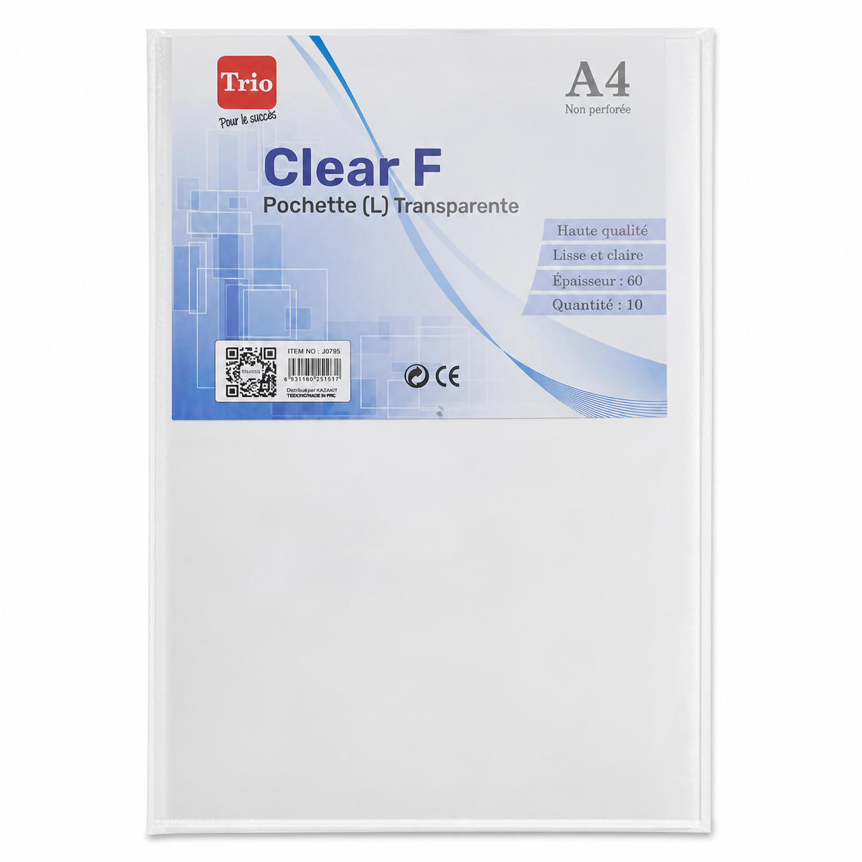 Pochette transparente A4 non perforée