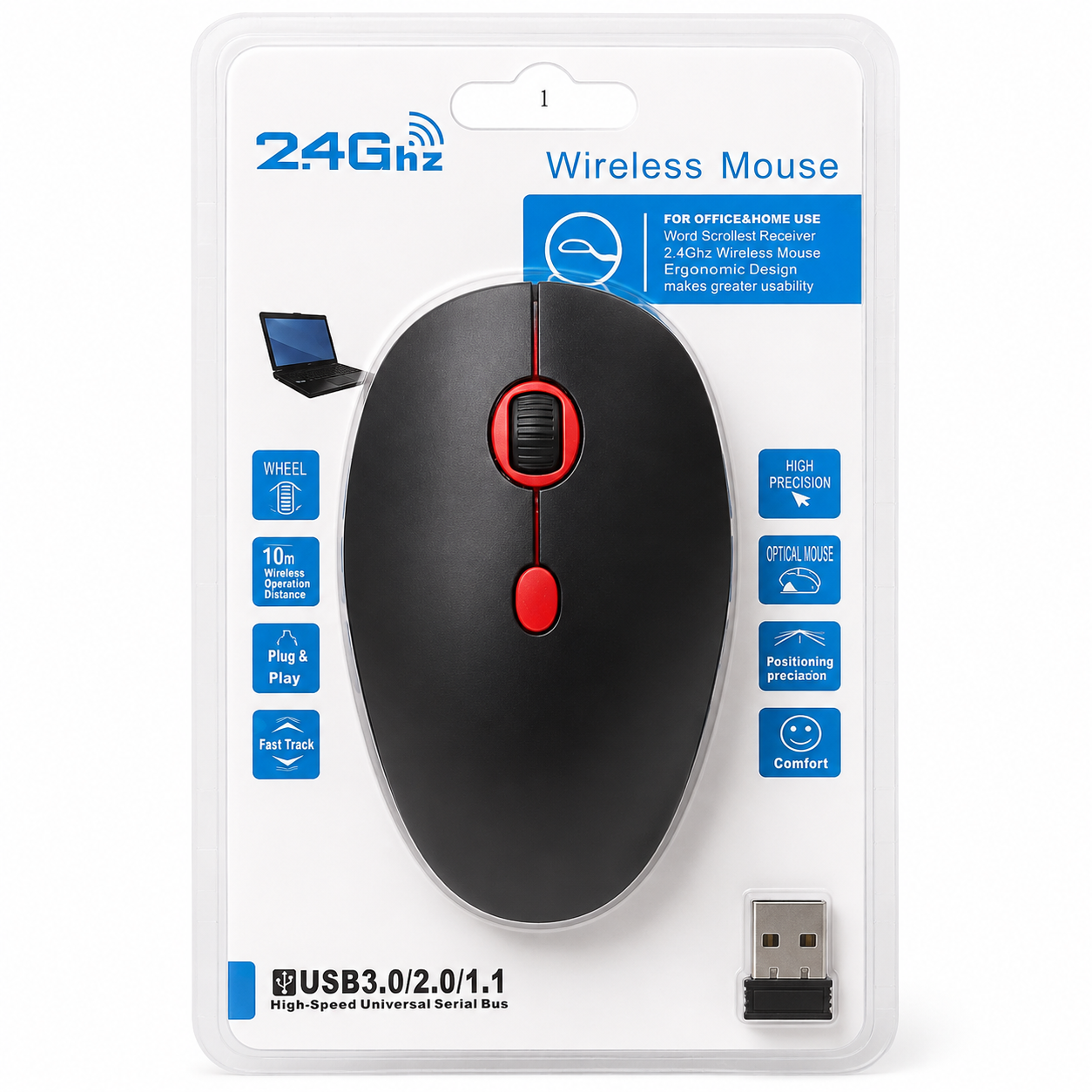 Souris sans fil 2,4 GHz – noire