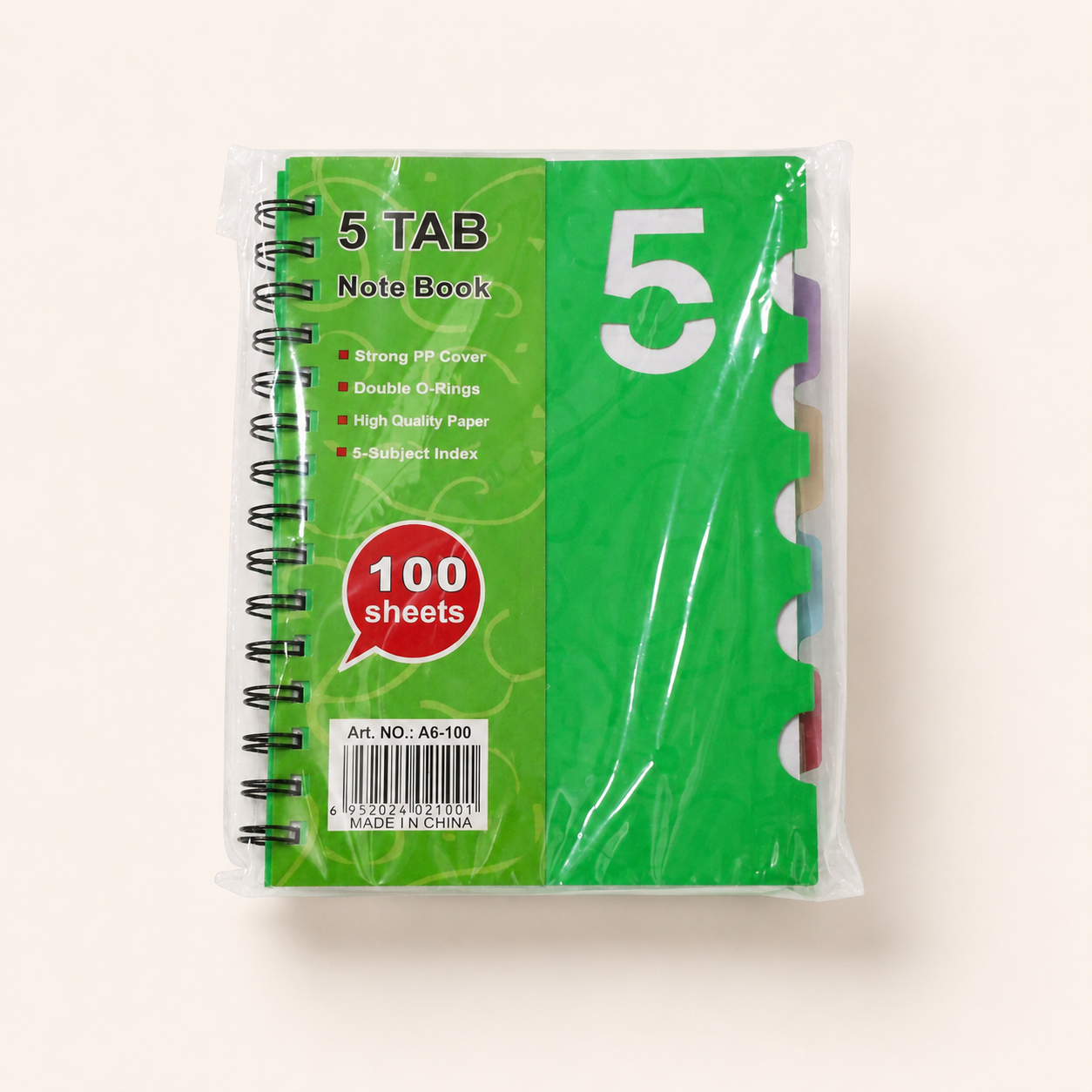 Bloc-notes A5 – 5 onglets