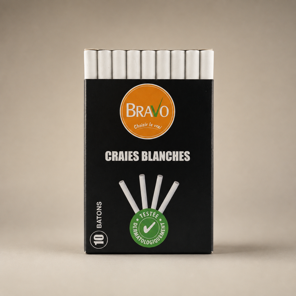 Craies blanches BRAVO – boîte de 10